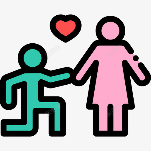 求婚家庭生活线条色彩图标svg_新图网 https://ixintu.com 家庭生活 求婚 线条色彩