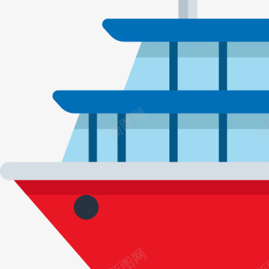 船旅行地点表情符号2扁平图标图标