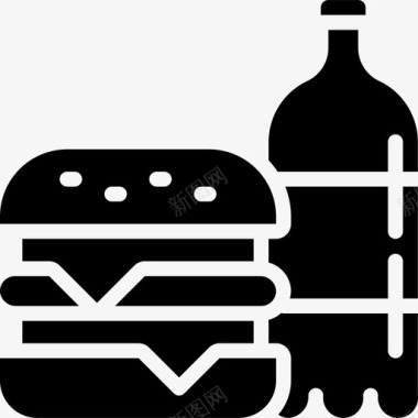 汉堡快餐40填充图标图标