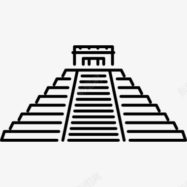 玛雅金字塔城市20直线形图标图标
