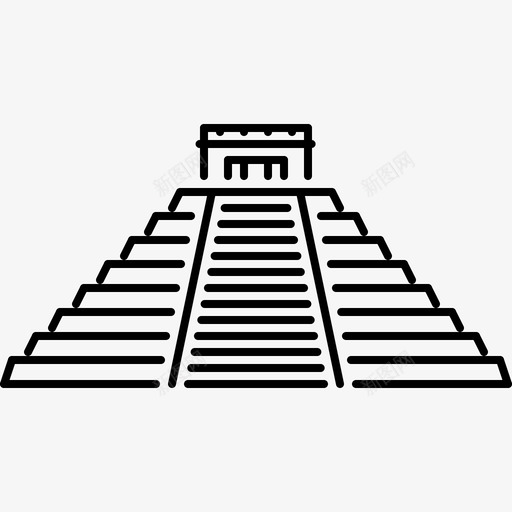 玛雅金字塔城市20直线形图标svg_新图网 https://ixintu.com 城市20 玛雅金字塔 直线形