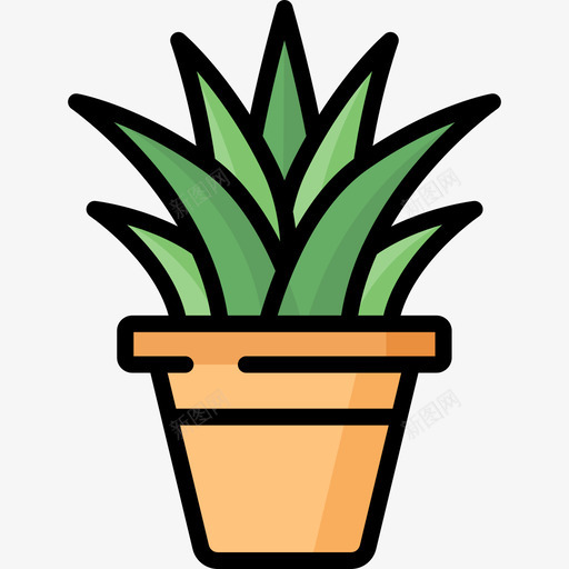 植物室内植物2线性颜色图标svg_新图网 https://ixintu.com 室内植物2 植物 线性颜色