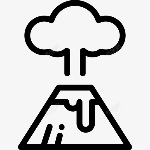 火山自然灾害7线性图标svg_新图网 https://ixintu.com 火山 线性 自然灾害7