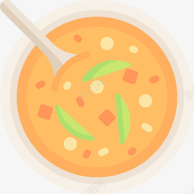咖喱纯素食品3道平的图标图标