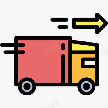 送货车物流配送9线颜色图标图标