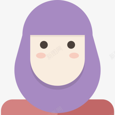 阿拉伯女人阿凡达40扁平图标图标