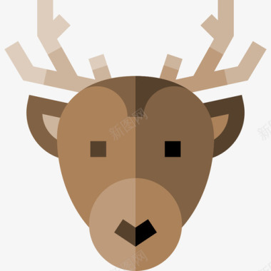 鹿冬季自然5平坦图标图标