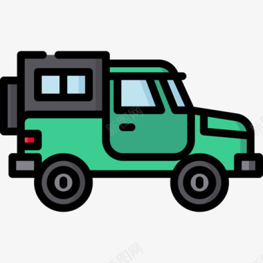 吉普车运输76线性颜色图标图标