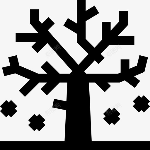 树冬季自然6填充图标svg_新图网 https://ixintu.com 冬季自然6 填充 树