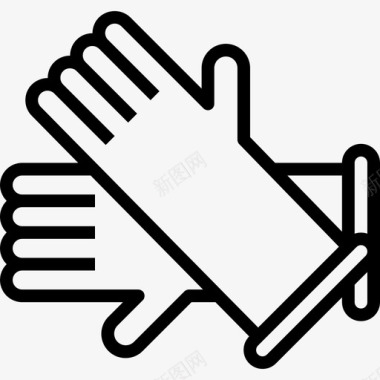手套清洁和家务5线性图标图标
