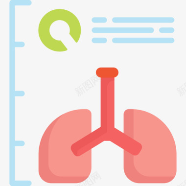 肺健康37平坦图标图标