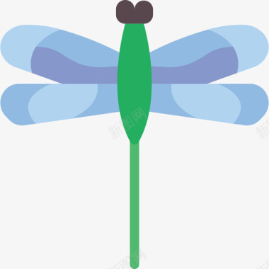 蜻蜓自然50扁平图标图标