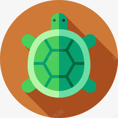 海龟野生动物18扁平图标图标