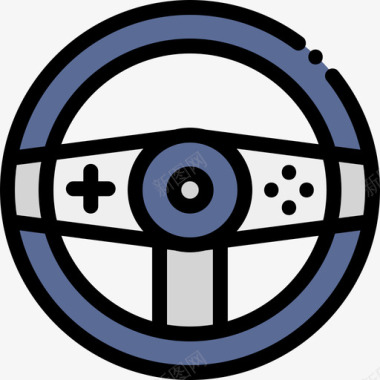 电子游戏控制器书呆子4线性颜色图标图标