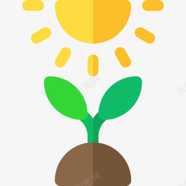 太阳室内植物4平坦图标图标
