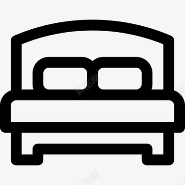 床床和早餐10线性图标图标