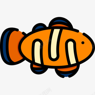 小丑鱼热带7线形颜色图标图标