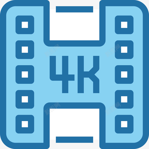 4k多媒体和娱乐3蓝色图标svg_新图网 https://ixintu.com 4k 多媒体和娱乐3 蓝色