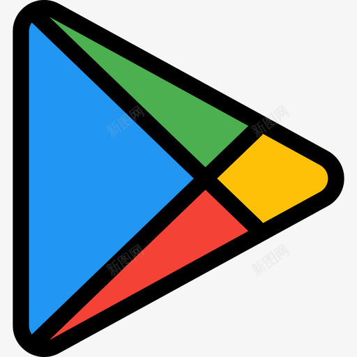GooglePlay徽标和品牌2线性颜色图标svg_新图网 https://ixintu.com GooglePlay 徽标和品牌2 线性颜色