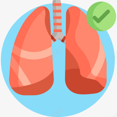 肺活跃生活方式7平坦图标图标