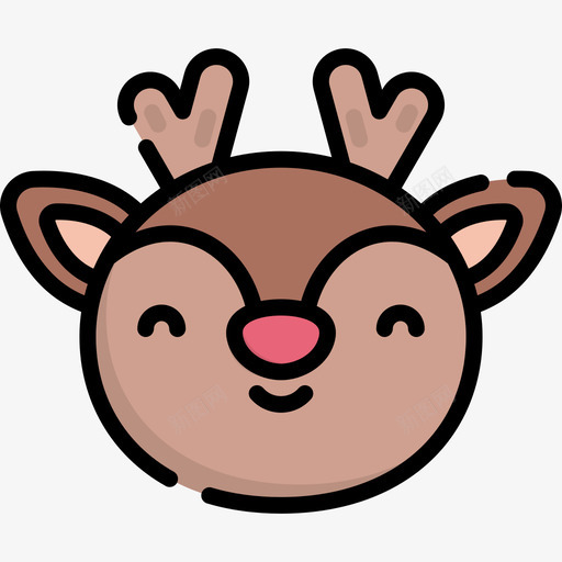 鹿圣诞91线性颜色图标svg_新图网 https://ixintu.com 圣诞91 线性颜色 鹿