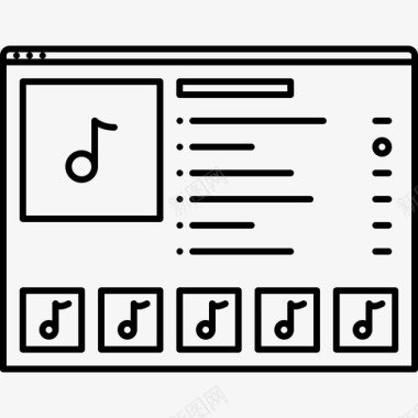 播放列表音乐30线性图标图标
