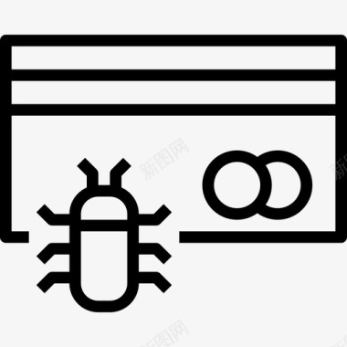 信用卡网络和安全5线性图标图标