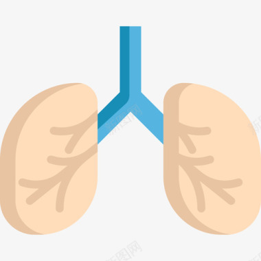 肺健康28平坦图标图标
