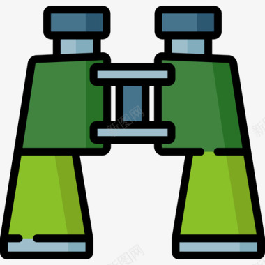 双筒望远镜犯罪调查17直线颜色图标图标