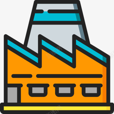 工厂工业40线颜色图标图标