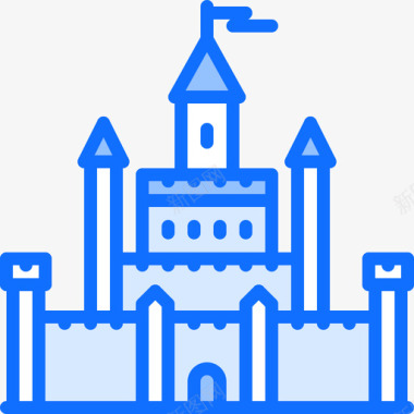 城堡童话5蓝色图标图标