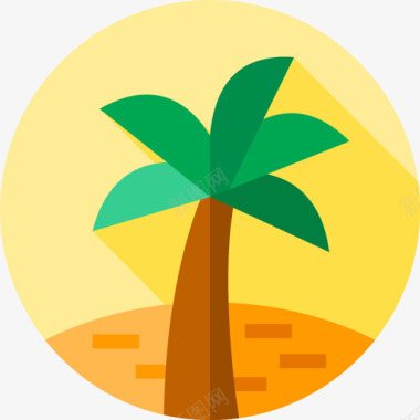 棕榈树沙漠13平坦图标图标