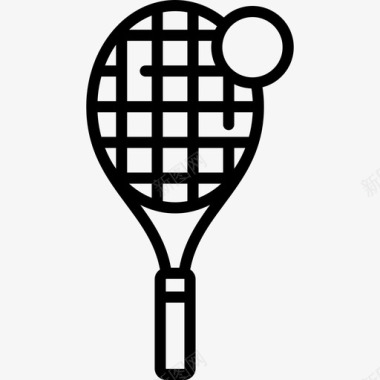 网球夏季10直线图标图标