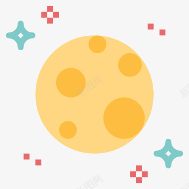 月亮太空73平的图标图标