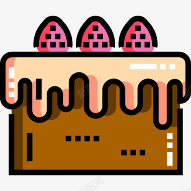 蛋糕甜点糖果6线性颜色图标图标