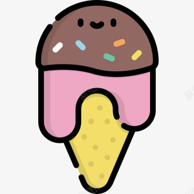 冰淇淋新年5线形颜色图标图标
