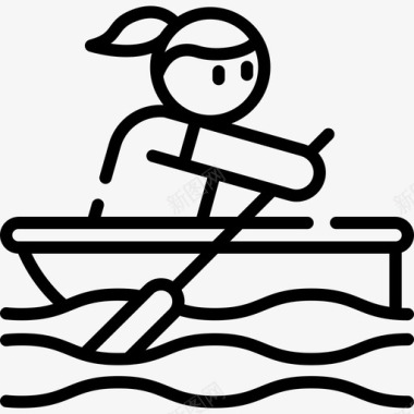 划船运动61直线型图标图标