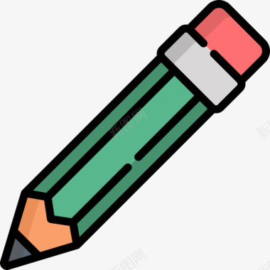 铅笔返校47线颜色图标图标
