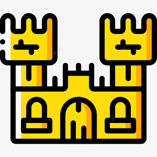 城堡幽灵黄色图标svg_新图网 https://ixintu.com 城堡 幽灵 黄色