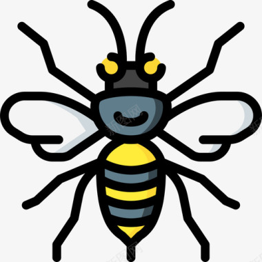 黄蜂自然49线形颜色图标图标