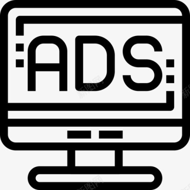 广告搜索引擎优化和在线营销13线性图标图标