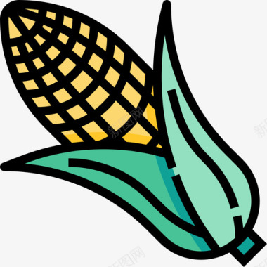 玉米蔬菜6线形颜色图标图标