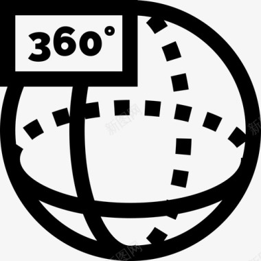 球面视图360视图9直线图标图标