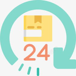 13小时24小时包裹递送13扁平图标高清图片