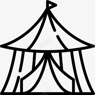 帐篷运动61直线型图标图标