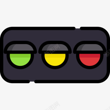红绿灯旅行地点表情符号3线颜色图标图标