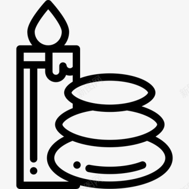 蜡烛水疗和桑拿房2间线性图标图标