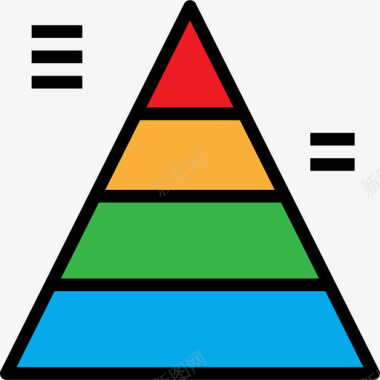 金字塔商业图表和图表2线颜色图标图标