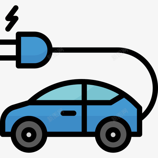 电动汽车环保92线性颜色图标svg_新图网 https://ixintu.com 环保92 电动汽车 线性颜色