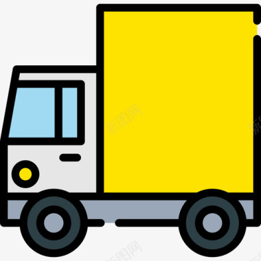 送货卡车旅行地点表情符号3线条颜色图标图标
